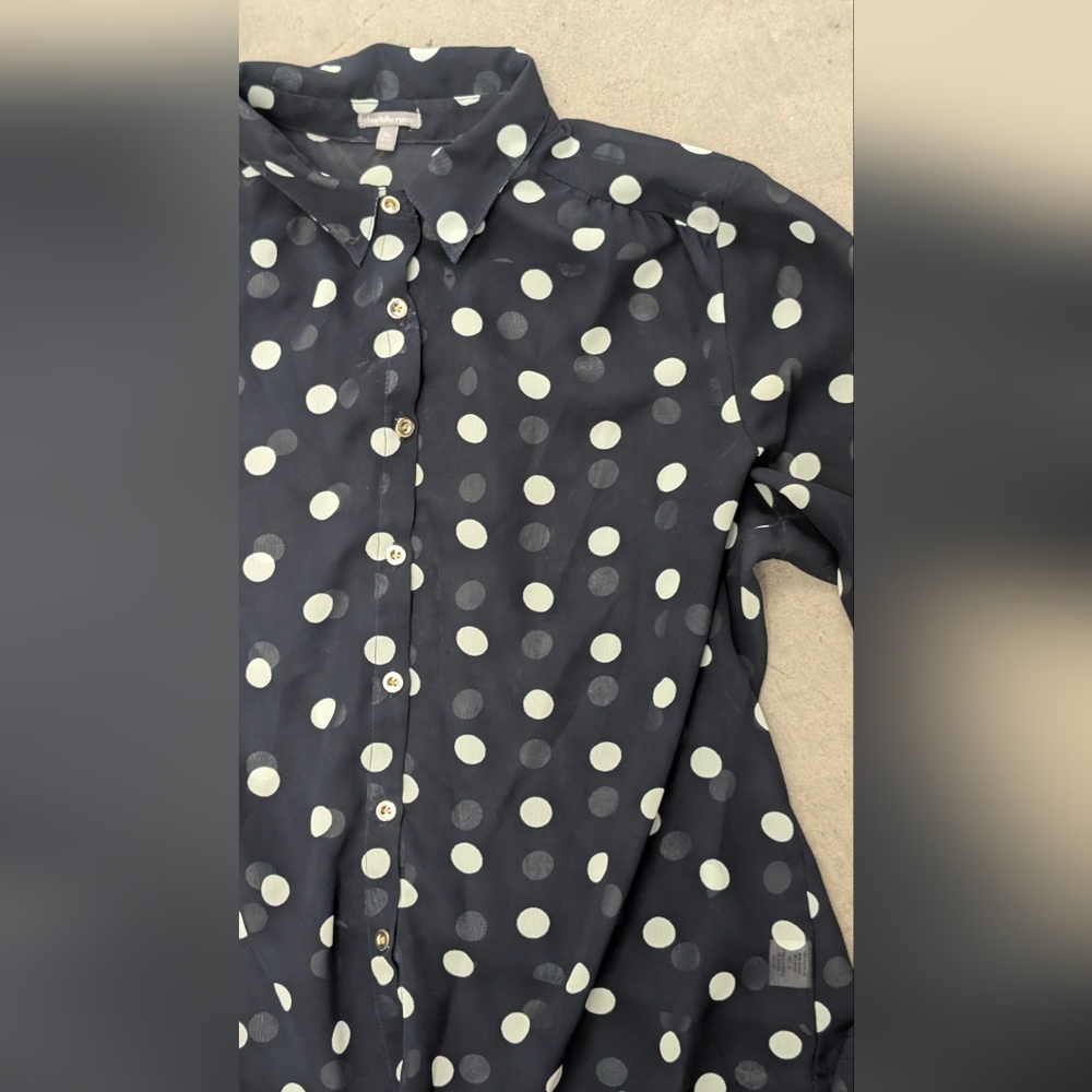 Charlotte Russe Sheer Polka Dot Blouse, X-Large